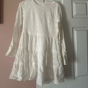 White ruffle Pink Lily dress. Size Medium